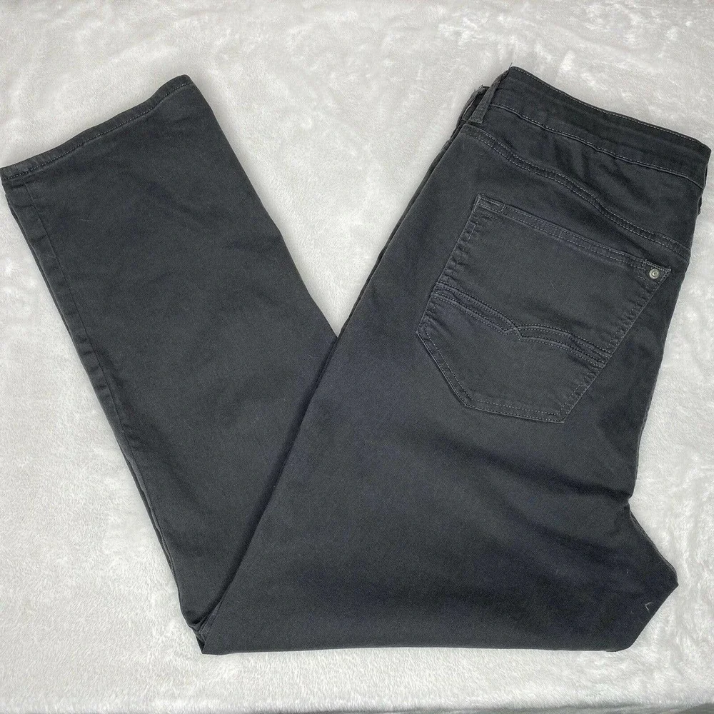 Buffalo David Bitton Six-X Straight Leg Gray Black Stretch Cotton Denim Jeans - Picture 5 of 13